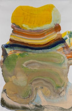 Concretion - Contemporary Abstract Geology Encaustic Monotype, 2024