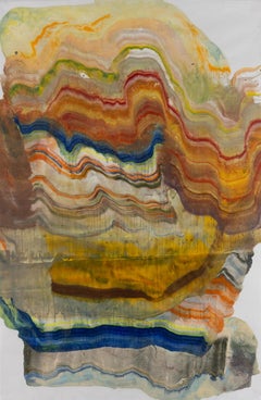 Conquest of the Wind - Contemporary Abstract Geology Encaustic Monotype, 2024