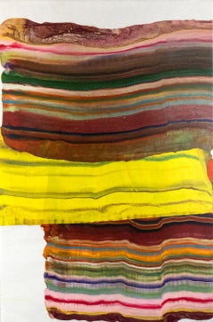 Ex Uno Plures Eight - Contemporary Geological Neon Yellow Magenta Monotype, 2020