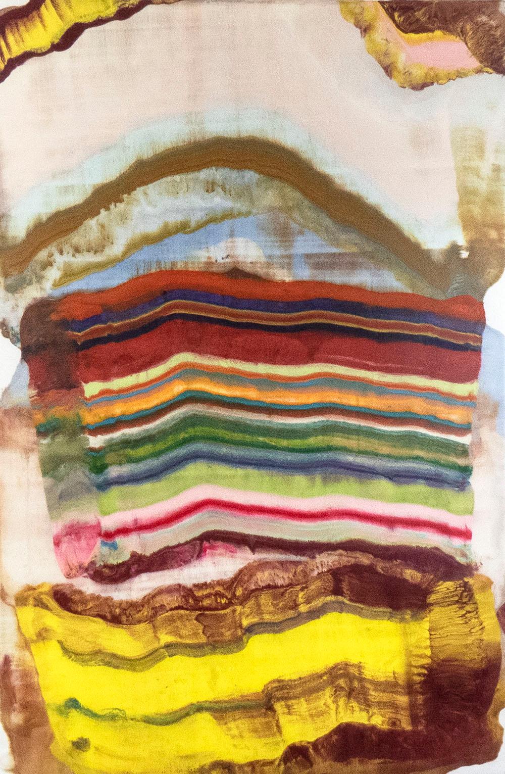 Ex Uno Plures Seven - Monotipo Geologico Astratto Contemporaneo ad Encausto, 2020