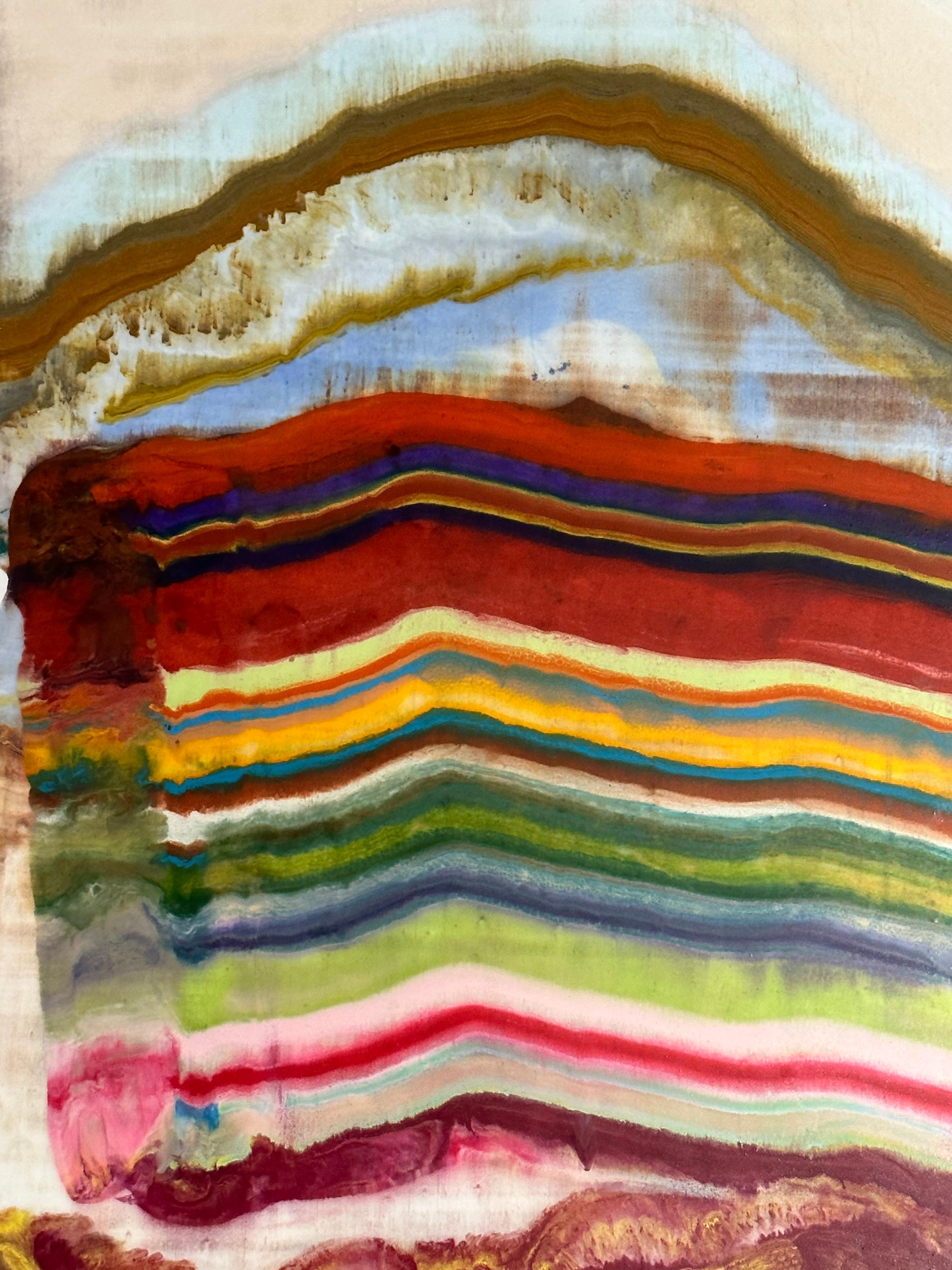 Ex Uno Plura Siete - Monotipo Encáustico Geológico Abstracto Contemporáneo, 2020 - Print de Laura Moriarty