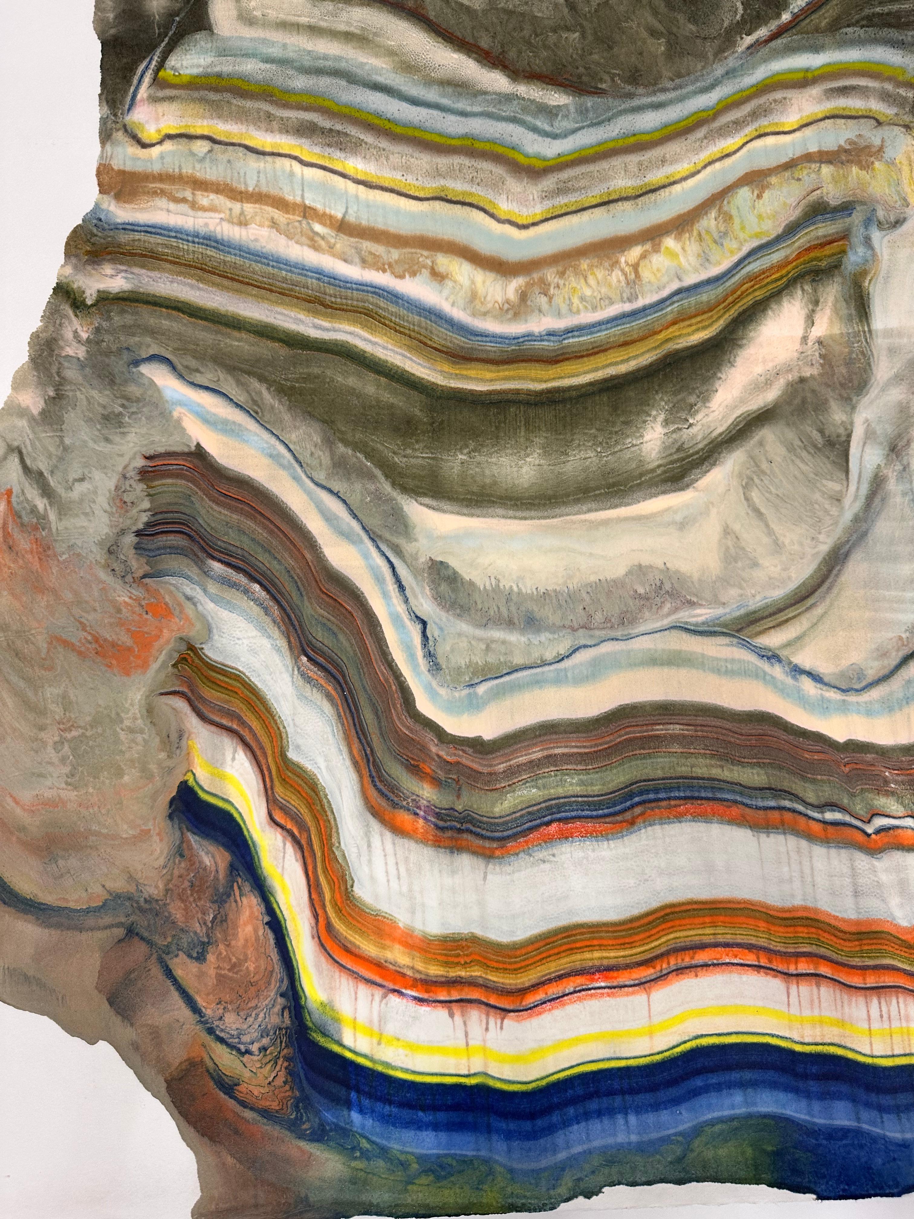 Sedementations - Contemporary Abstract Geology Encaustic Monotype, 2024 4