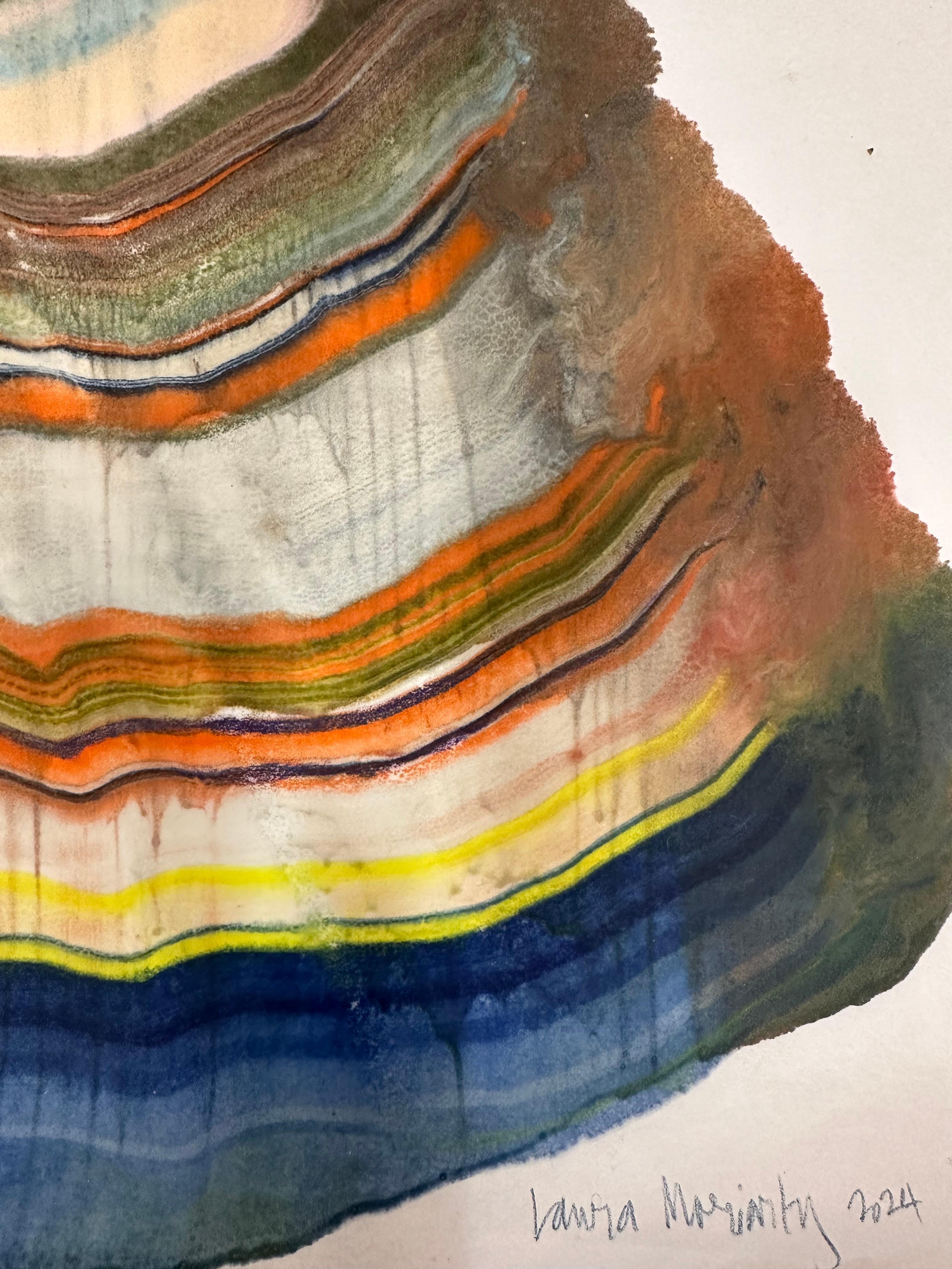 Sedementations - Contemporary Abstract Geology Encaustic Monotype, 2024 5
