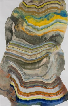 Sedementations - Contemporary Abstract Geology Encaustic Monotype, 2024