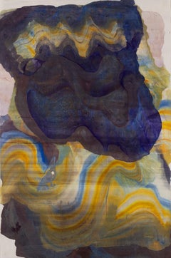Gigante addormentato - Geologia astratta contemporanea Encausto Monotipo Viola, 2025