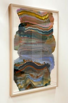 Slowly Transformed - Contemporary Abstract Geology Encaustic Monotype, 2025