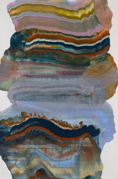 Slowly Transformed - Contemporary Abstract Geology Encaustic Monotype, 2025