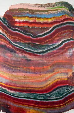 Talking to Rocks 23 - Contemporary Geological Encaustic Beeswax Monotype, 2023