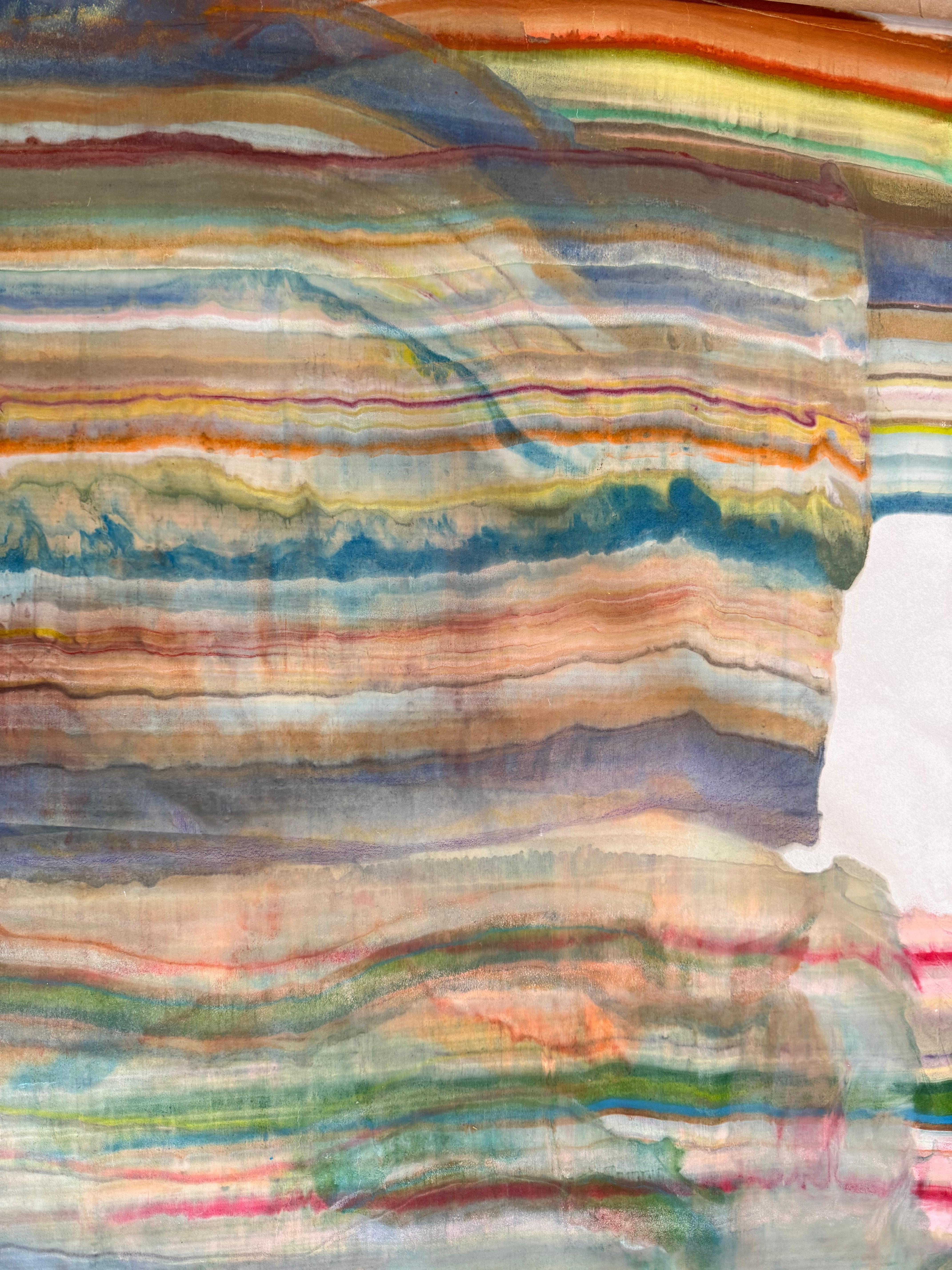 Tremendous Years of Recurrence - Abstrakte Geologie Enkaustik-Monotypie, 2024 im Angebot 2