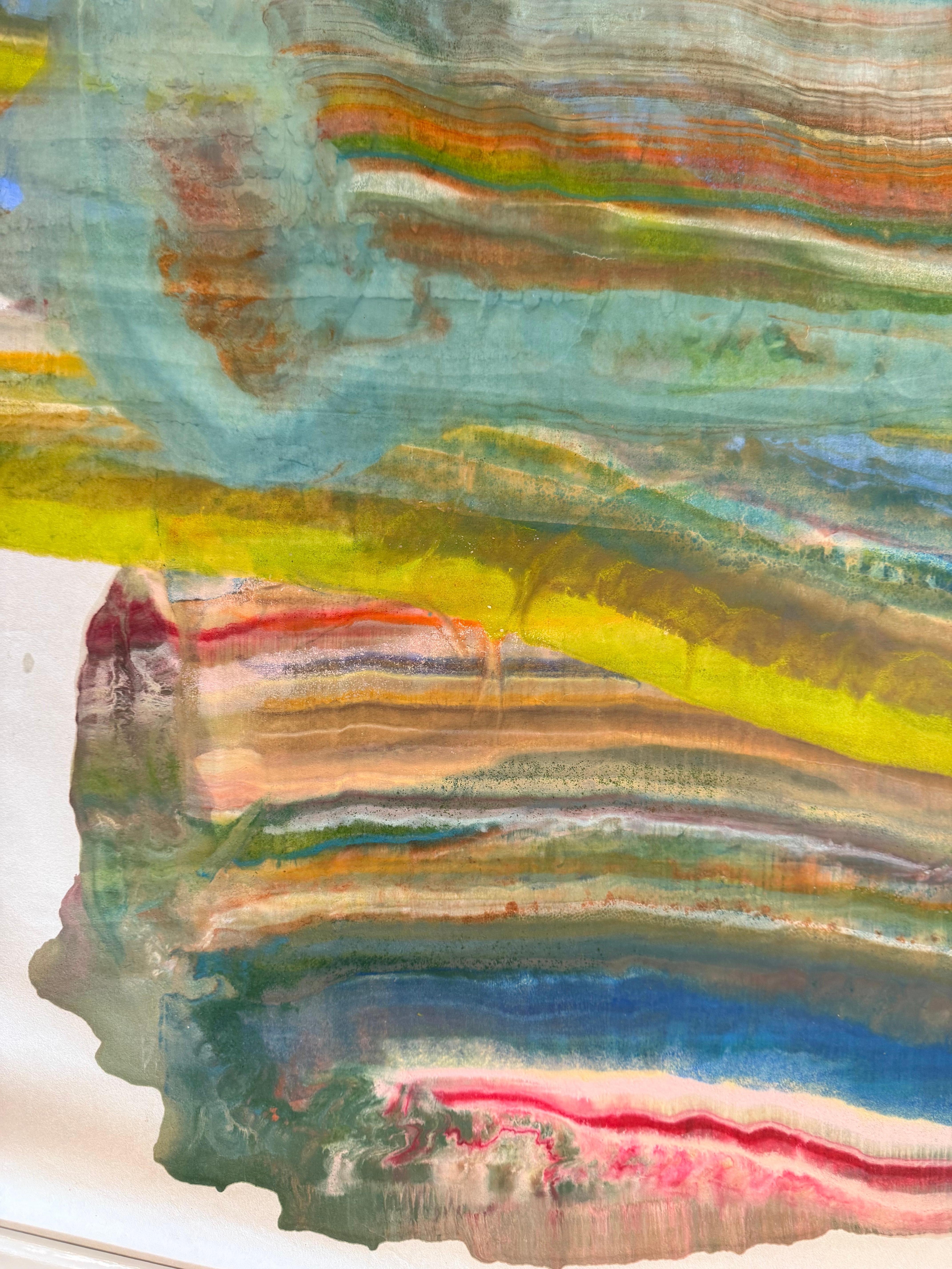 Tremendous Years of Recurrence - Abstrakte Geologie Enkaustik-Monotypie, 2024 im Angebot 4