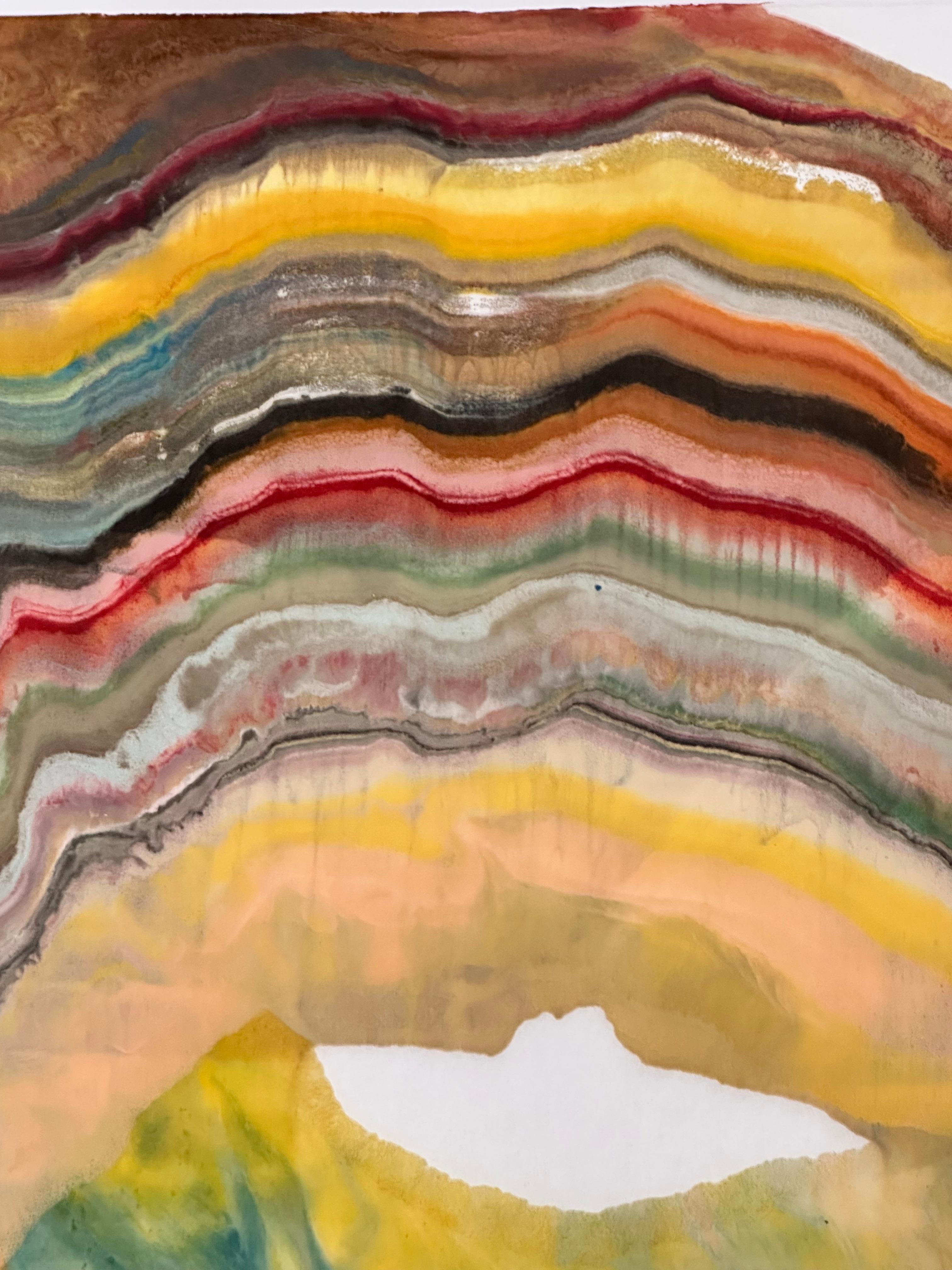 Galleria del vento - Monotipo a encausto di geologia astratta contemporanea, 2024 in vendita 5