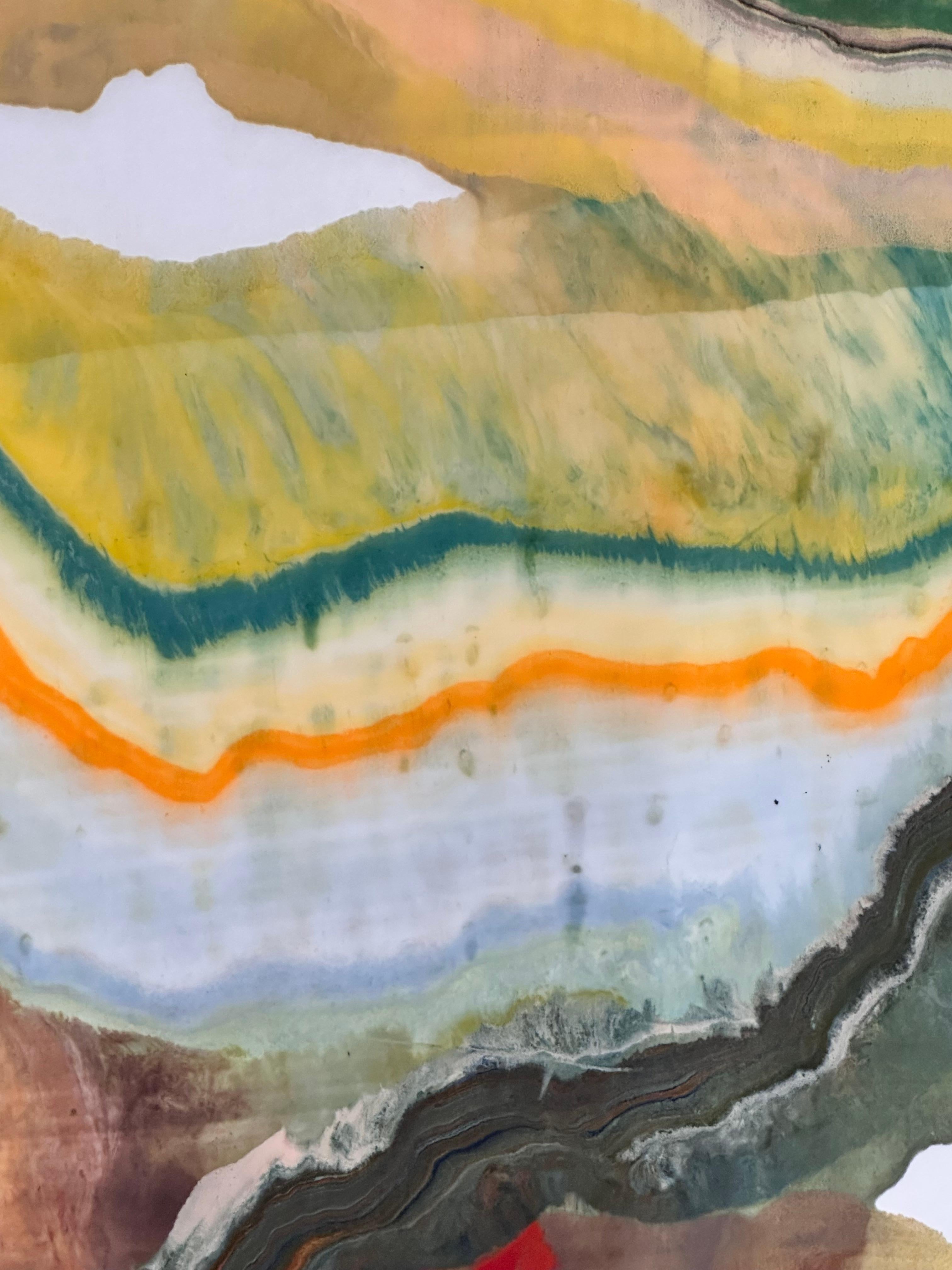Galleria del vento - Monotipo a encausto di geologia astratta contemporanea, 2024 in vendita 6