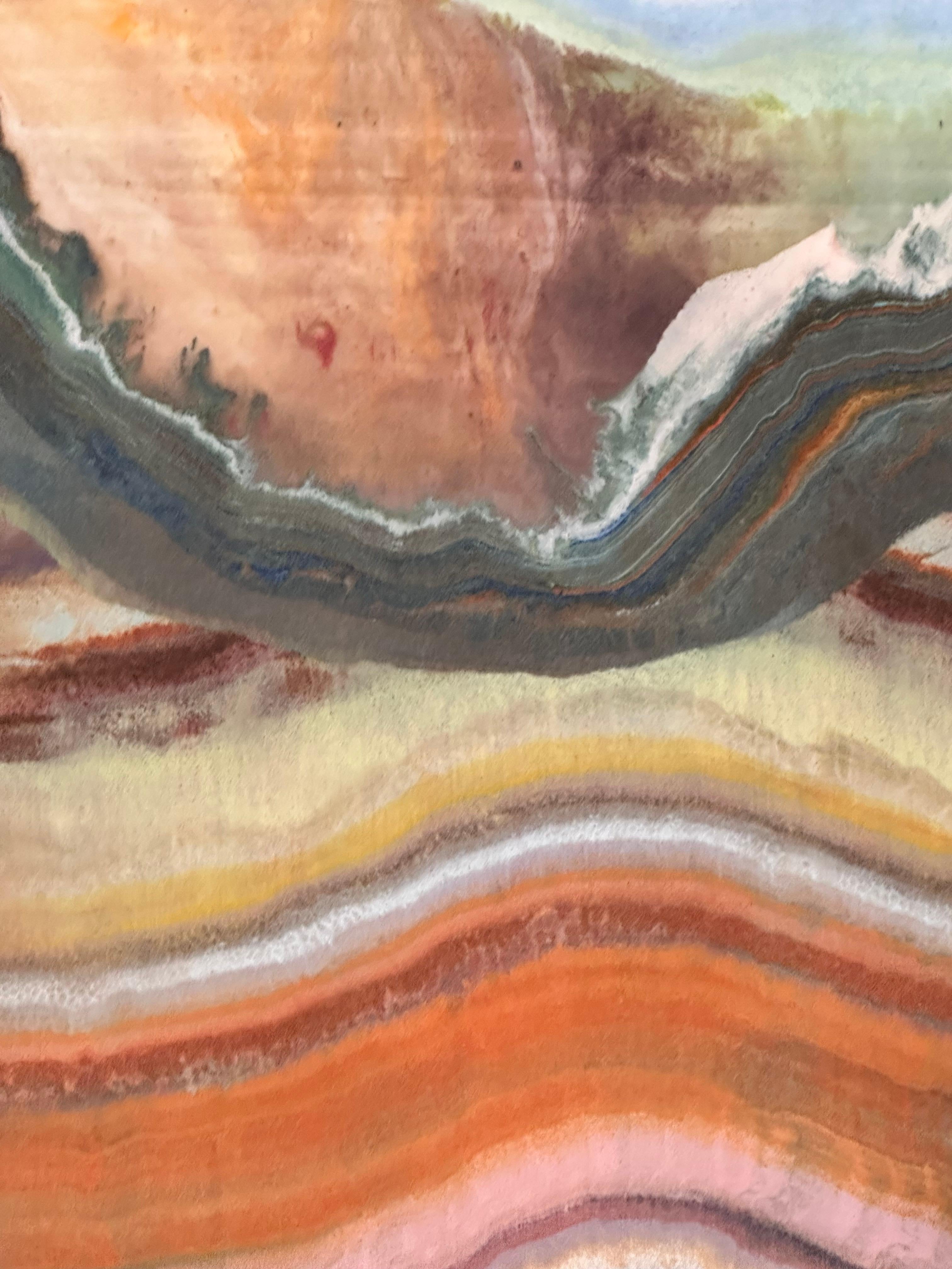 Galleria del vento - Monotipo a encausto di geologia astratta contemporanea, 2024 in vendita 2