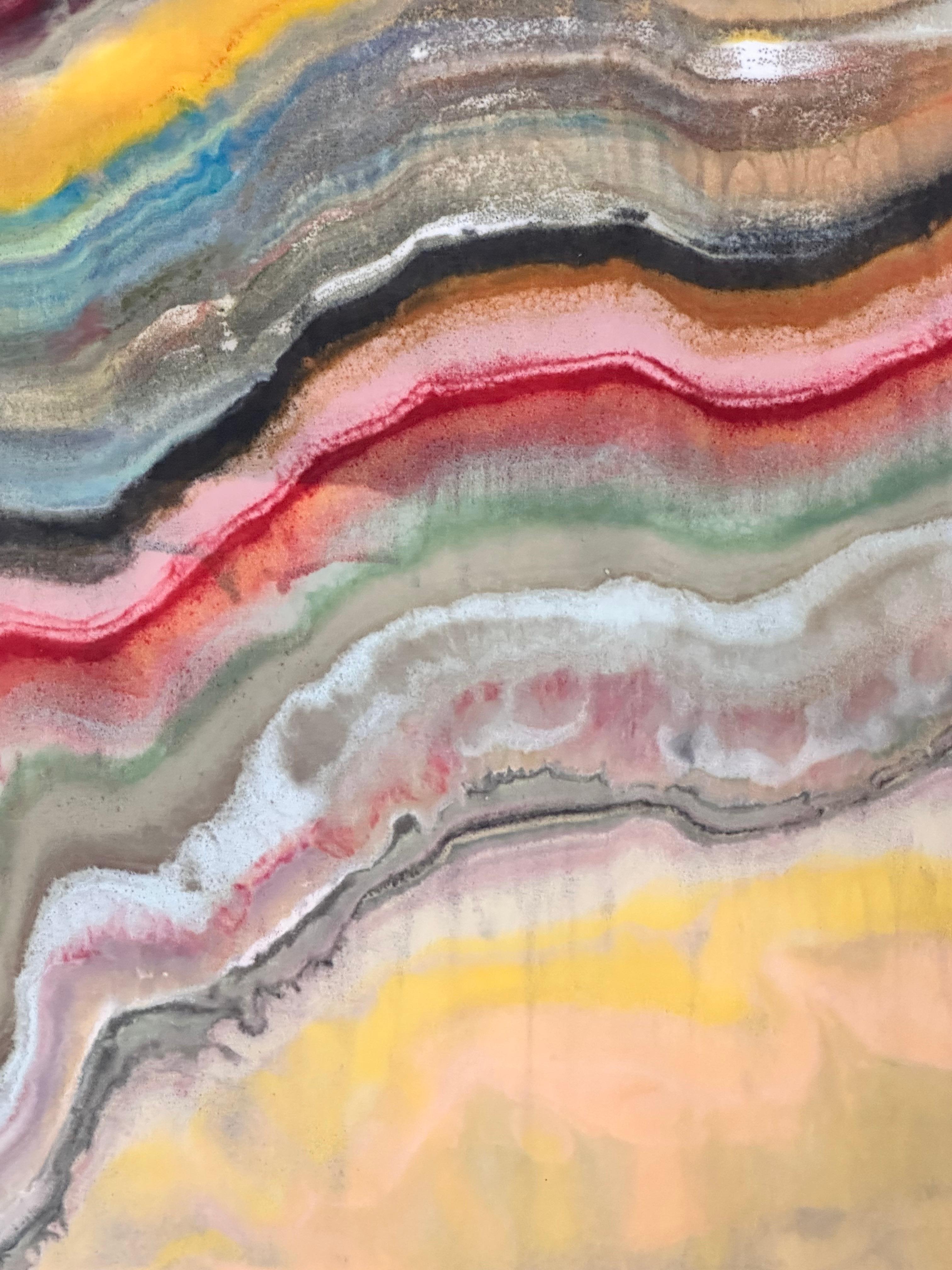 Galleria del vento - Monotipo a encausto di geologia astratta contemporanea, 2024 in vendita 4