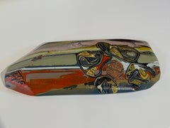 Flint 14 - Sculpture abstraite contemporaine de géologie à l'encaustique, 2025