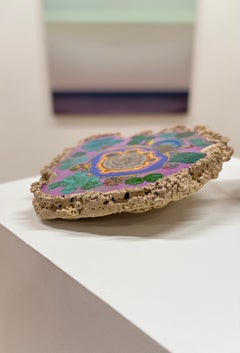 Puddle - Contemporary Abstract Geology Encaustic Beeswax Geode Sculpture, 2025