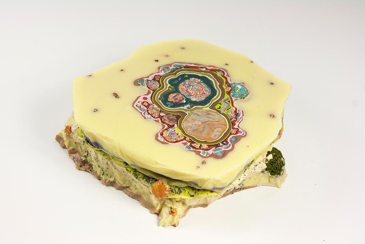 Thufa Four - Contemporary Abstract Geology Encaustic Beeswax Sculpture, 2025