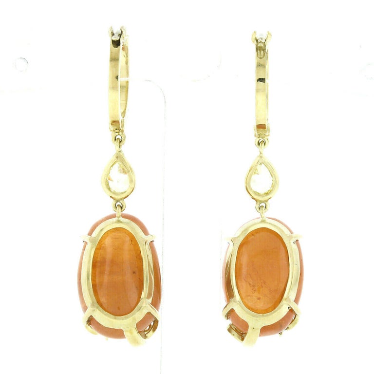 Women's Laura Munder 18k Gold Mandarin Garnet Fancy Yellow Diamond Drop Dangle Earrings
