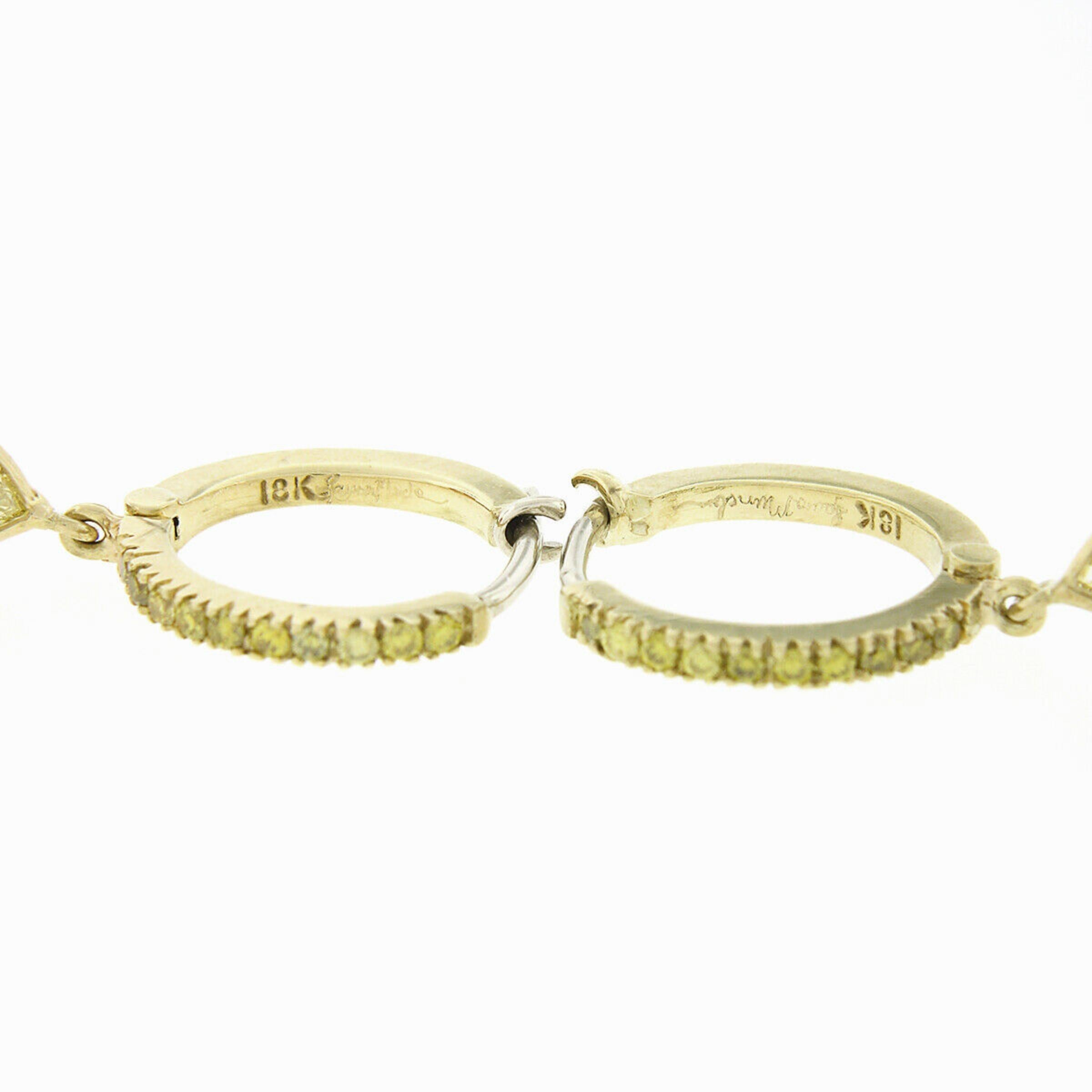 Laura Munder 18k Gold Mandarin Garnet Fancy Yellow Diamond Drop Dangle Earrings 1