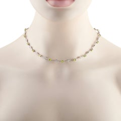 Collana a perline Laura Munder in oro bianco 18 carati con diamanti da 1,20 carati e peridoti
