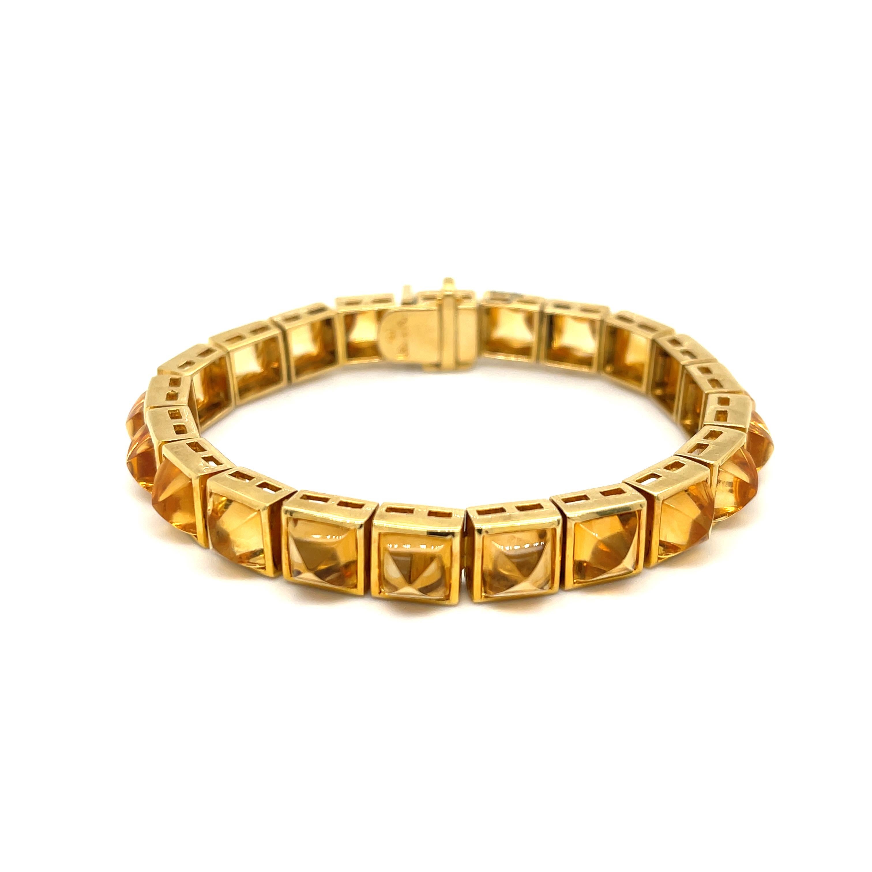 Laura Munder Citrine Bracelet 18k Yellow Gold In Good Condition For Sale In Dallas, TX