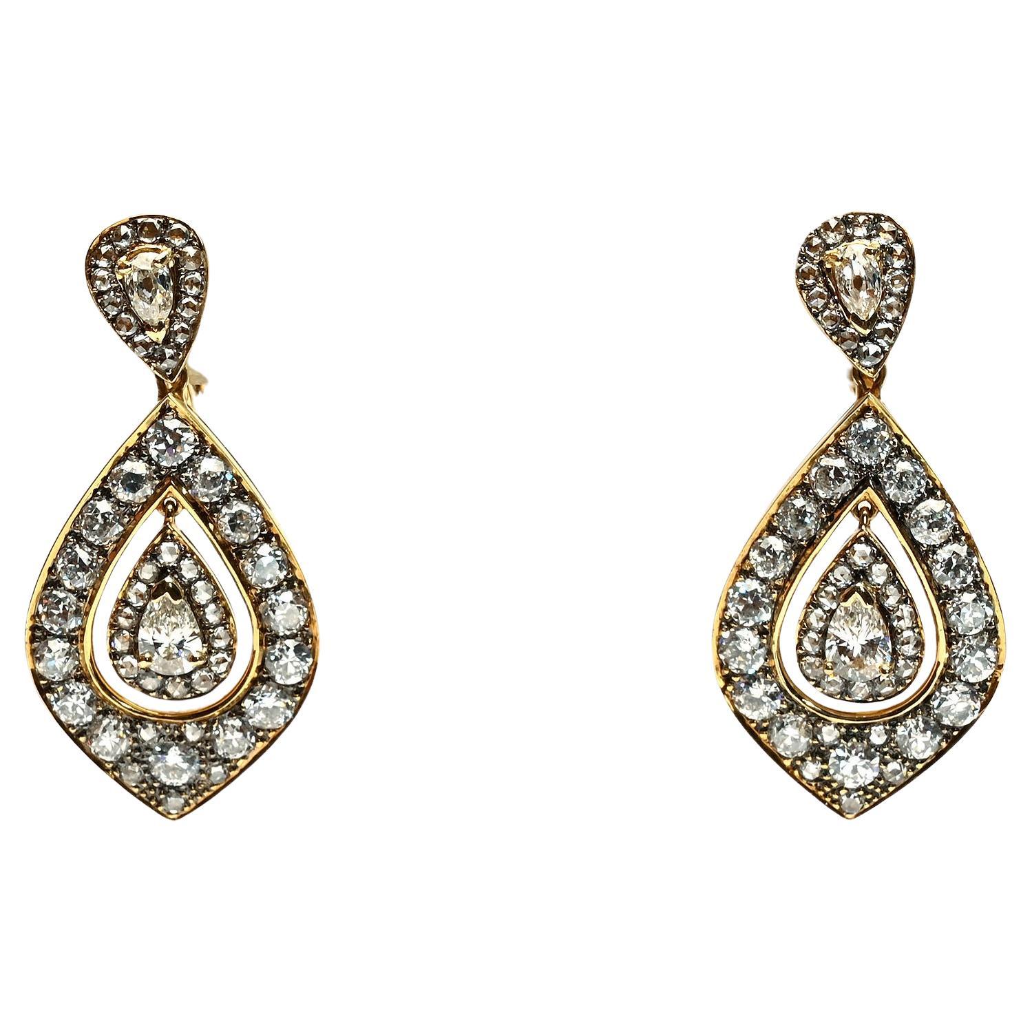 Laura Munder Diamond Drop Earrings