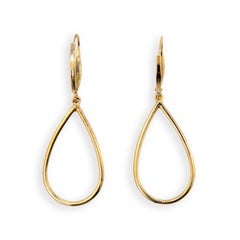 Laura Munder Diamond Drop Yellow Gold Leverback Earrings