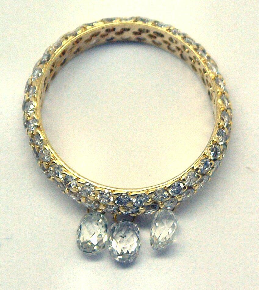 Briolette Cut Laura Munder Diamond Yellow Gold Band Ring