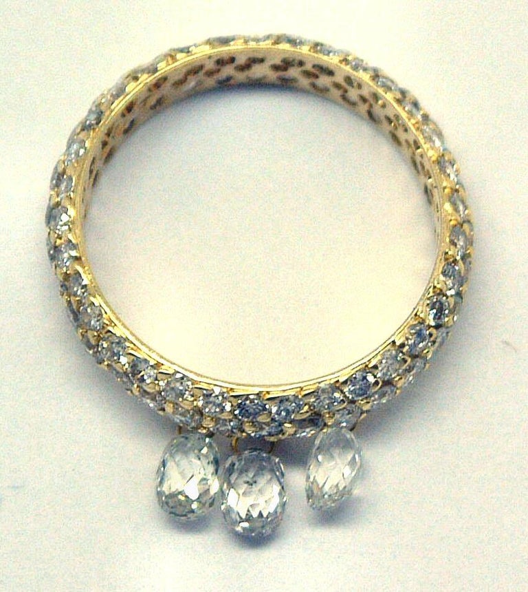 Laura Munder Diamond Yellow Gold Band Ring In New Condition For Sale In West Palm Beach, FL