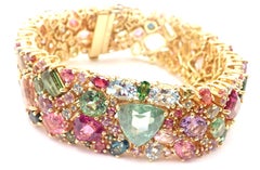 Laura Munder - Kaléidoscope de pierres de couleur - Bracelet en or jaune