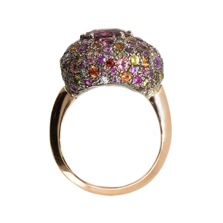 Laura Munder Pink Spinel Diamond Sapphire Tourmaline Citrine Fashion Ring For Sale 1