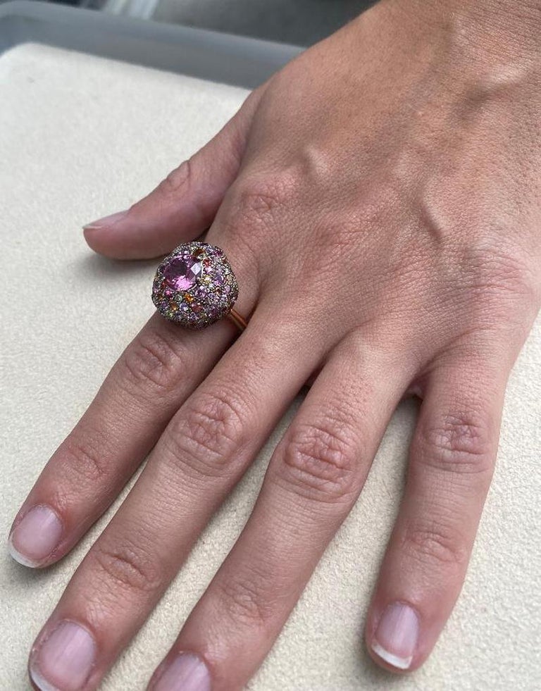 Laura Munder Pink Spinel Diamond Sapphire Tourmaline Citrine Fashion Ring For Sale 4