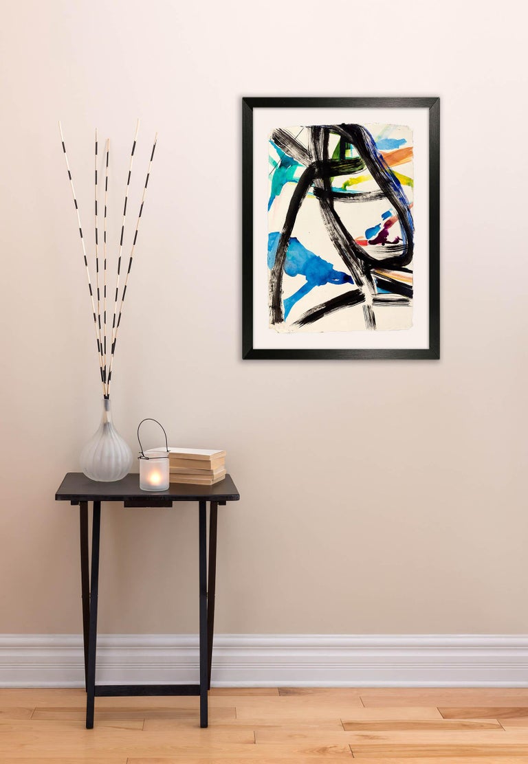 Calligraph (Abstract Expressionism painting) - Painting by Laura Newman