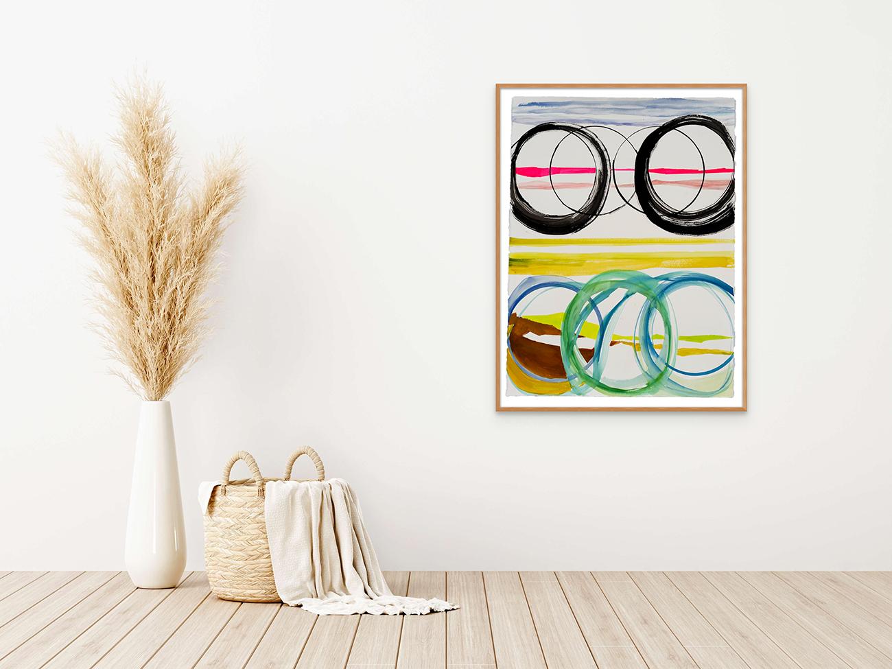 Circles And Lines (Abstract painting) - Art by Laura Newman