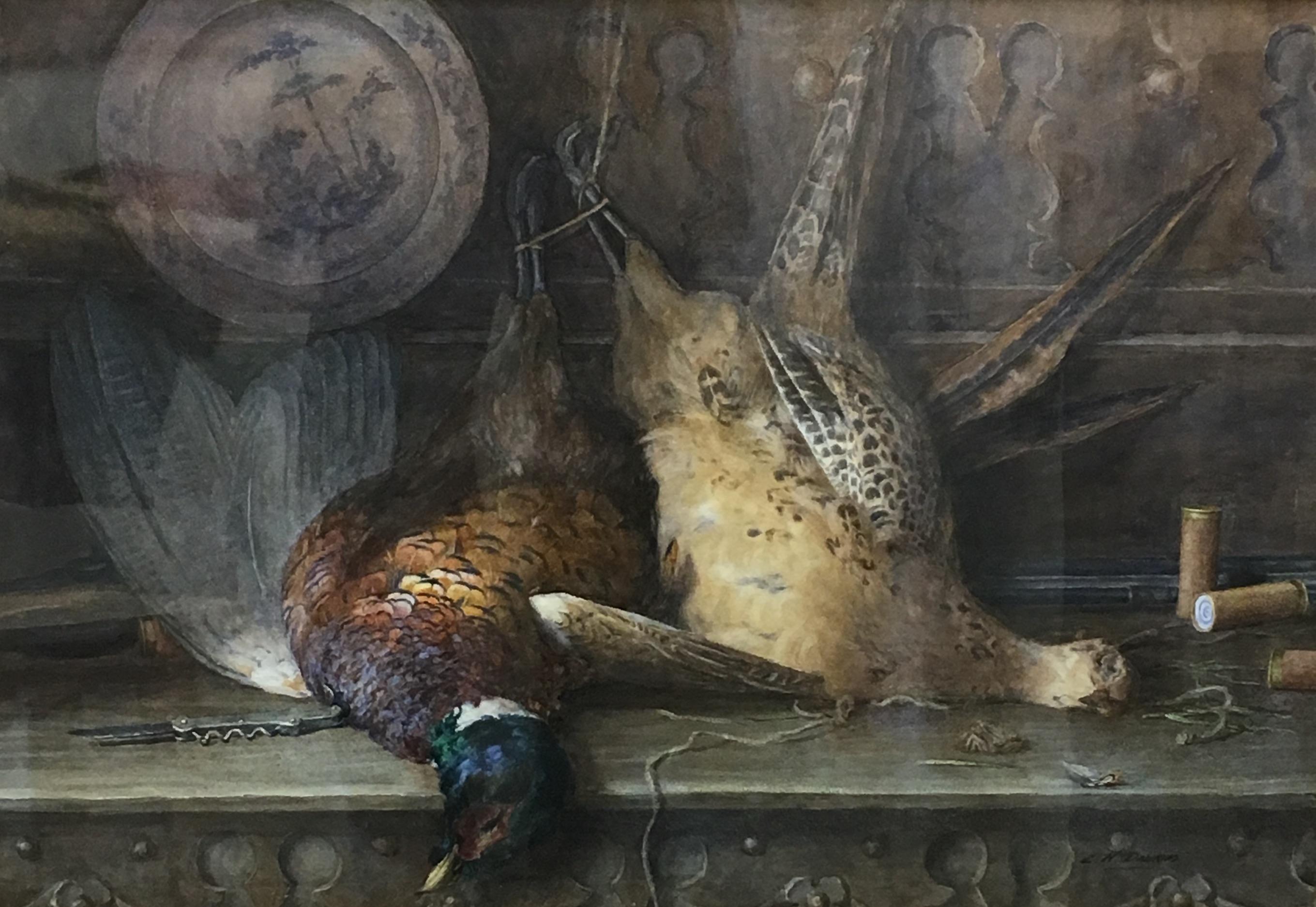 LAURA NORTHCOTE-DAWKINS Exh. 1894-1910

‘A BRACE OF PHEASANTS‘
Watercolor, signed.

Laura Northcote-Dawkins lived and worked in Coventry in the Midlands producing exquisite watercolours of mainly still-life subjects. She exhibited over twenty