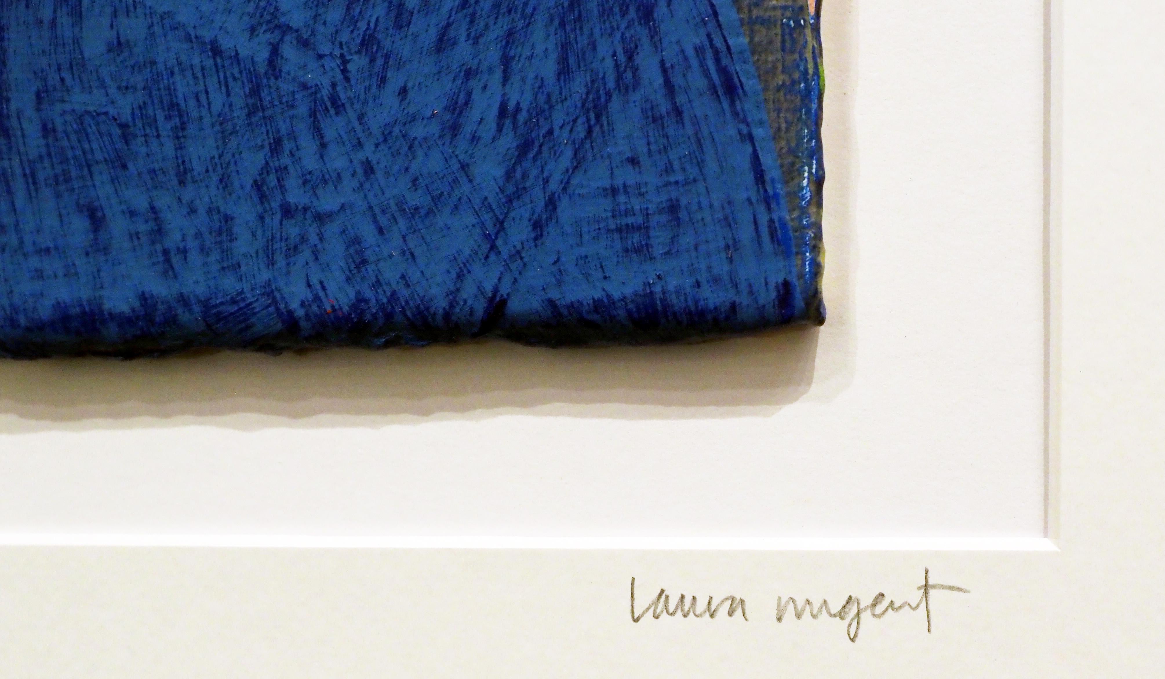 Small Series: Royal Blue #288 - Minimalist Mixed Media Art by Laura Nugent