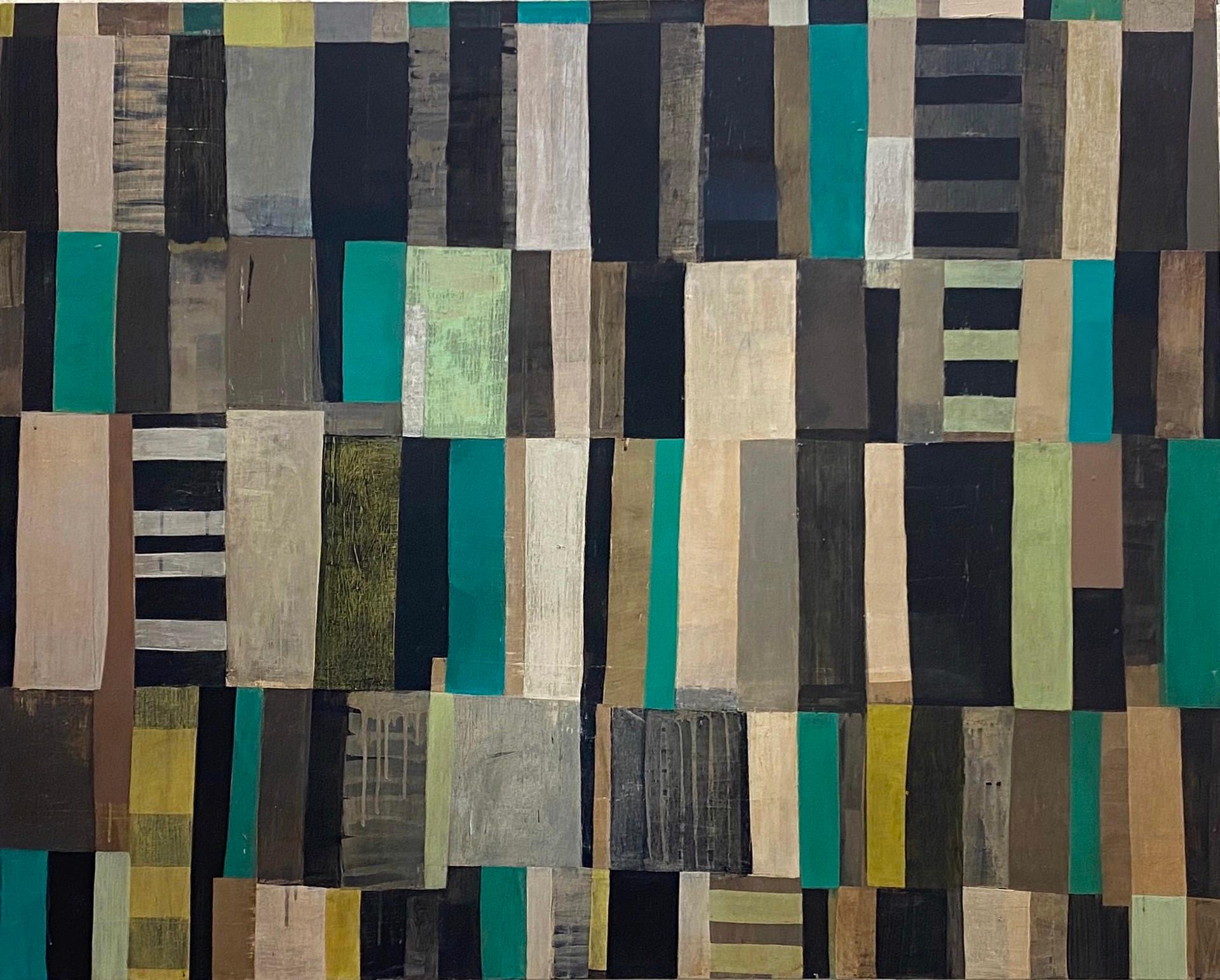 Laura Nugent Abstract Painting – Zwischen seiner Haut und seiner Hand