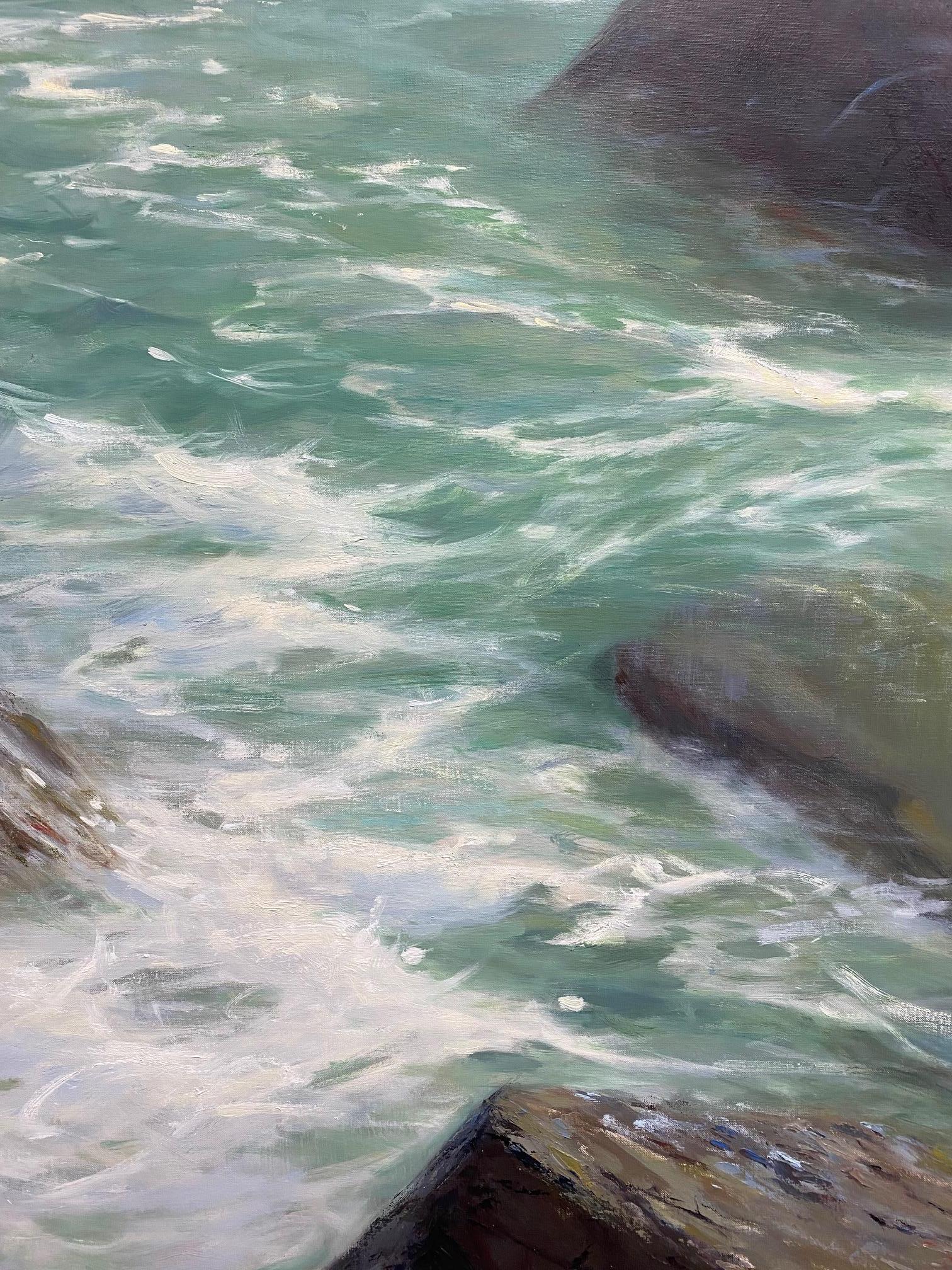 Into the Sea, 40x48 original impressionist marine landscape For Sale 2