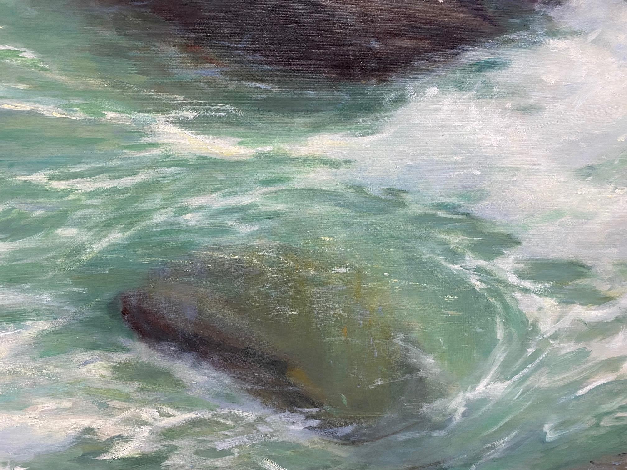 Into the Sea, 40x48 original impressionist marine landscape For Sale 3