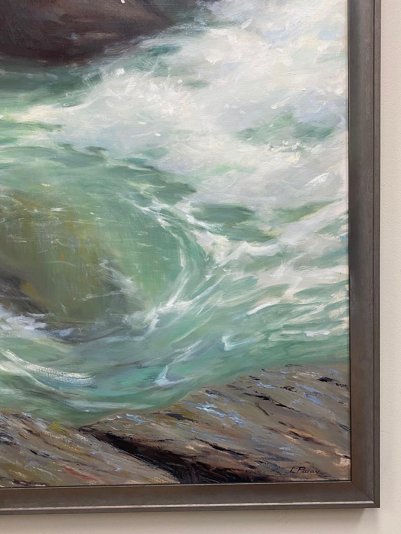 Into the Sea, 40x48 original impressionist marine landscape For Sale 4