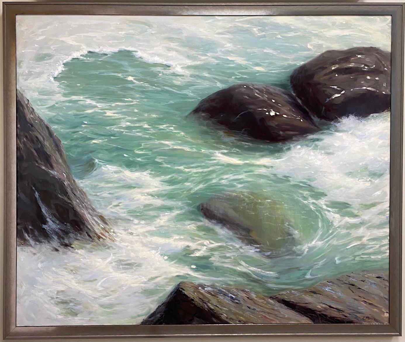 Laura Paray Landscape Painting - Into the Sea, 40x48 original impressionist marine landscape