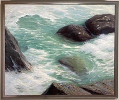 Into the Sea, 40x48 original impressionist marine landscape