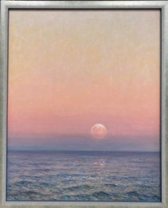 Lune d'océanique, paysage marin contemporain original 30x24