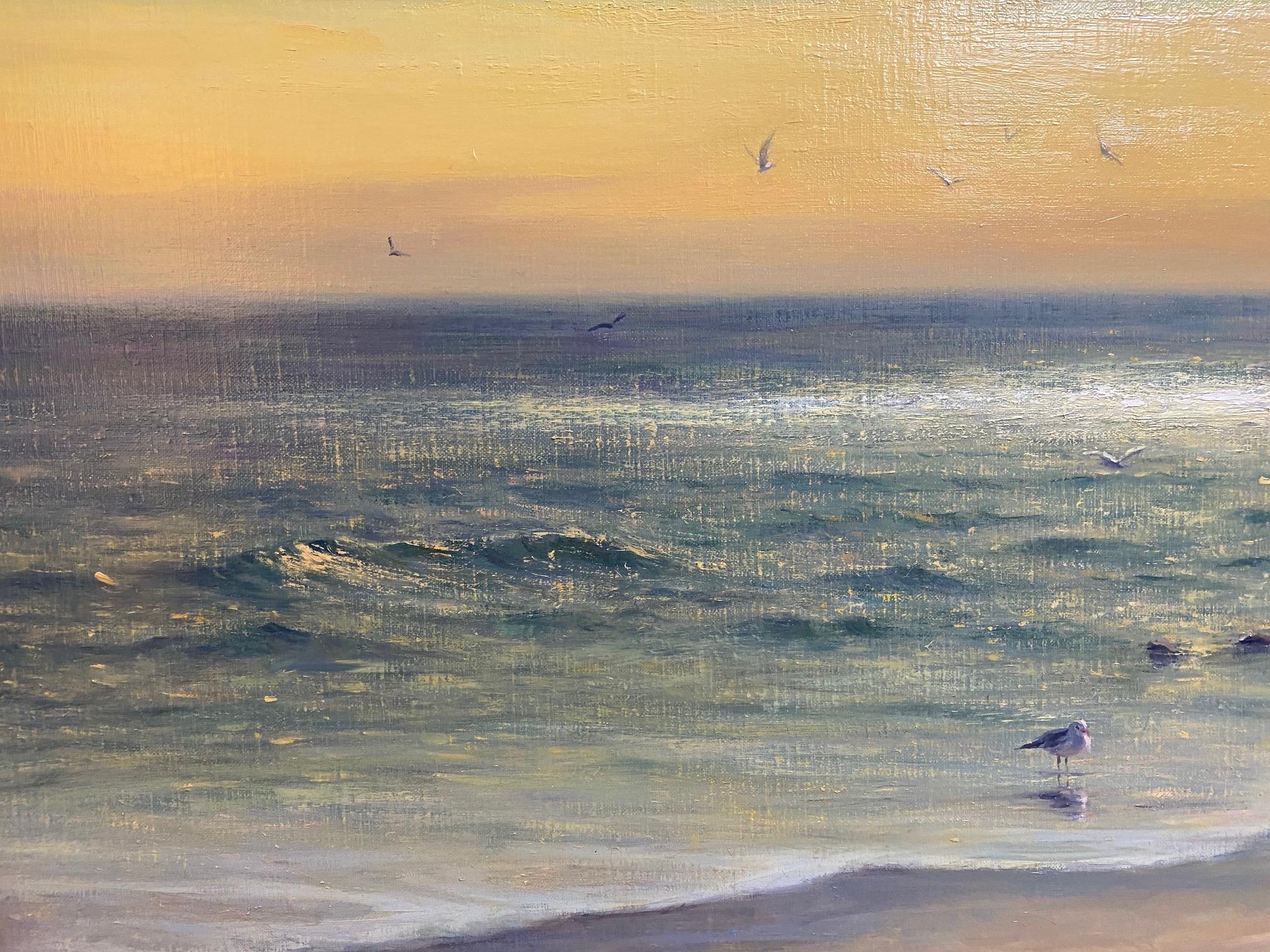Sun Streaming, 24x30 paysage marin impressionniste original en vente 1