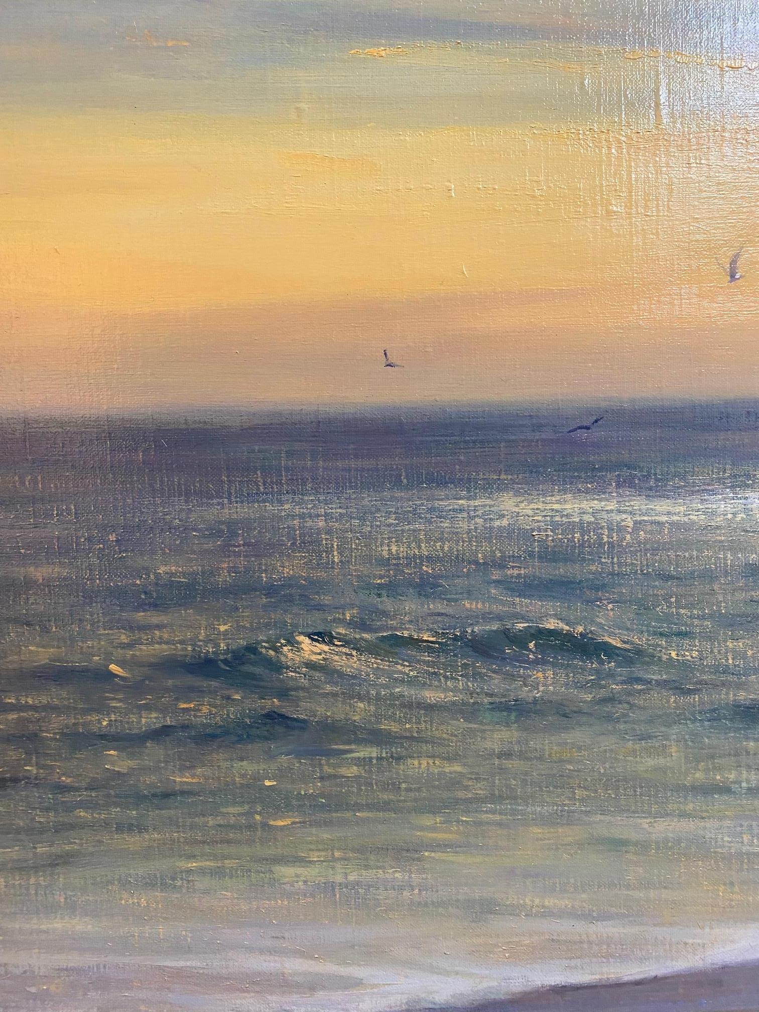 Sun Streaming, 24x30 paysage marin impressionniste original en vente 4