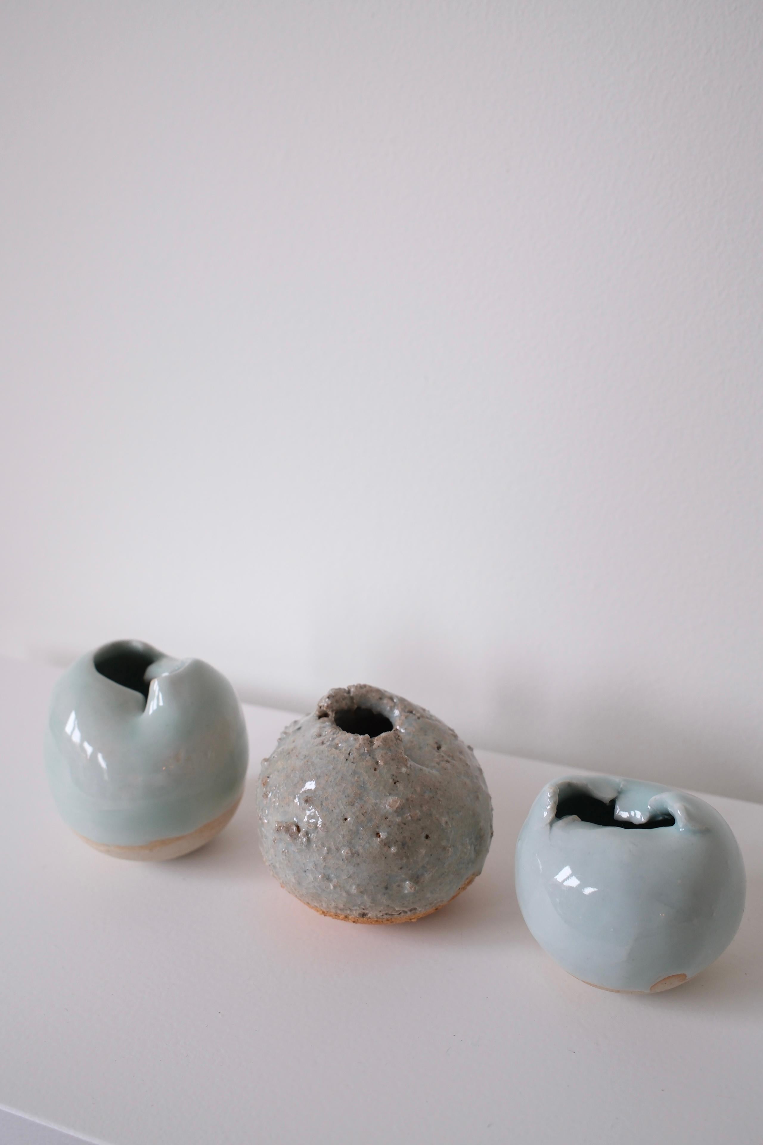 Miniature Ceramic Sculpture with Smooth Surface, Laura Pasquino - 'Celadon 2' For Sale 2