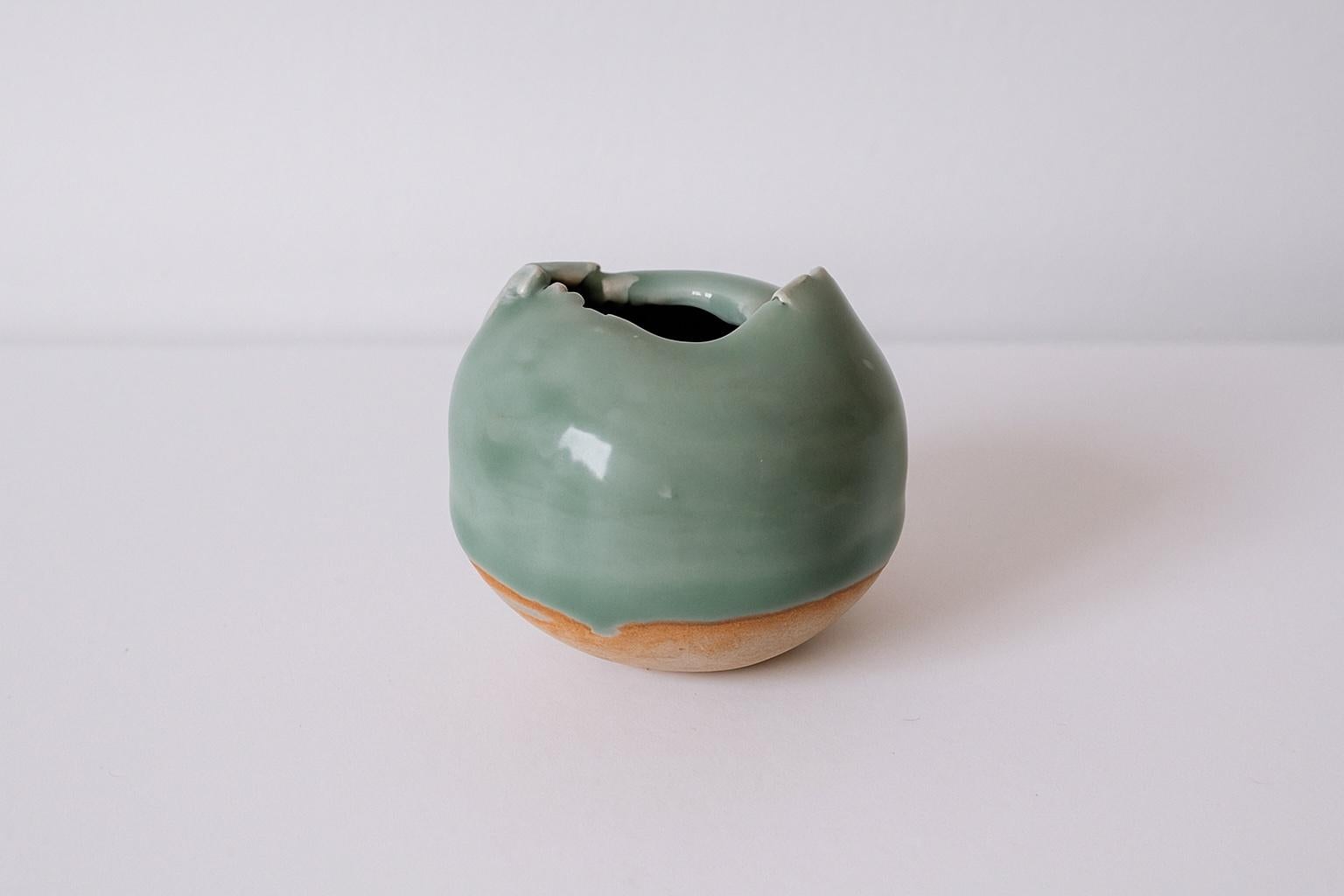 Miniature Ceramic Sculpture with Smooth Surface, Laura Pasquino - 'Celadon 3' 3