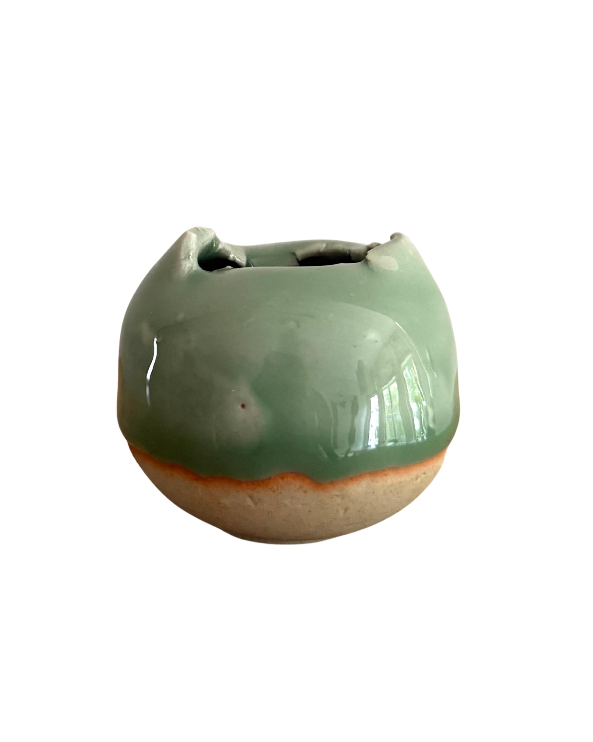 Miniature Ceramic Sculpture with Smooth Surface, Laura Pasquino - 'Celadon 3'