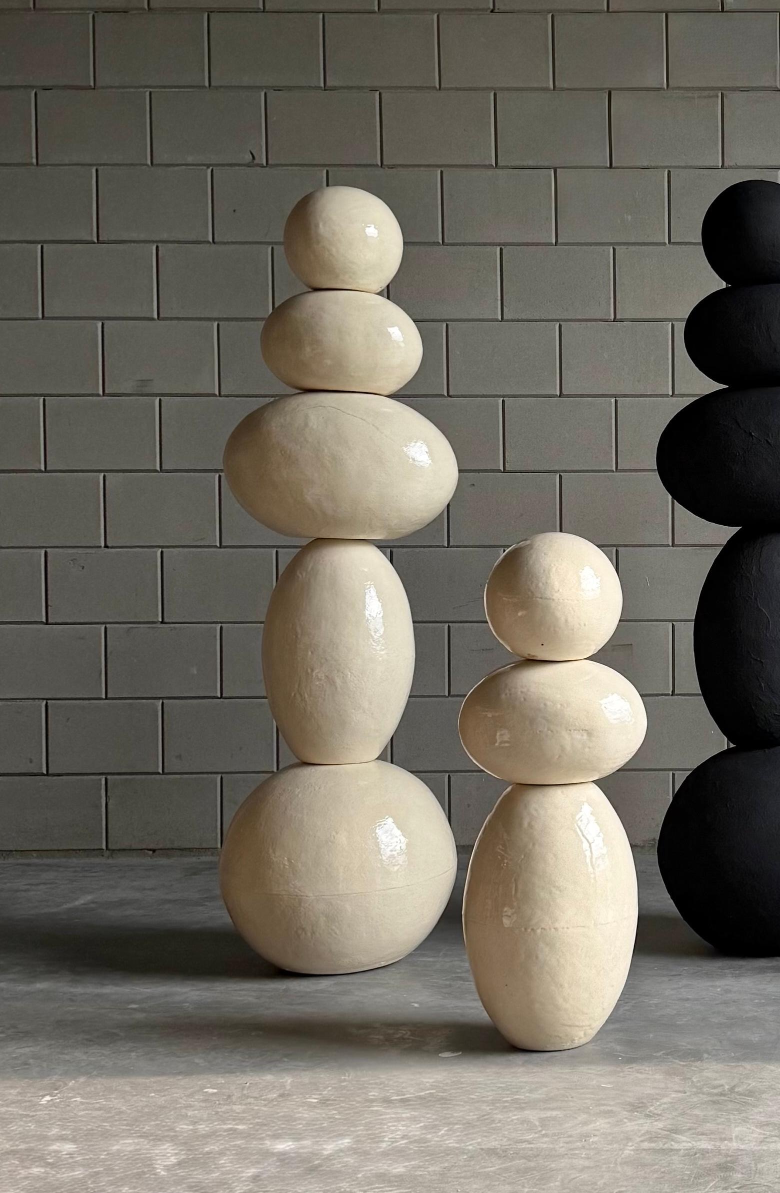Totemic White Ceramic Sculptures — Contemporary European Artist, Laura Pasquino For Sale 1