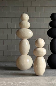 Totemic White Ceramic Sculptures — Contemporary European Artist, Laura Pasquino